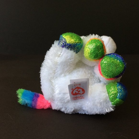 Ty | Toys | Ty Beanie Boos Pixy White Rainbow Unicorn Glitter Eyes 6